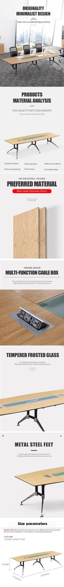 Office Boardroom Meeting Room Conference Desk Table with Matching Chairs