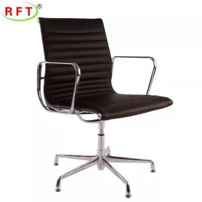 Popular Black PU Genuine Leather Office Furniture Meeting Room Chair
