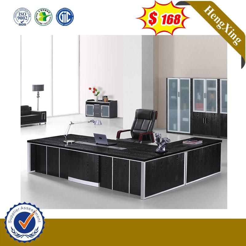 Black Color Boss Manager Office Particle Board Executive Table