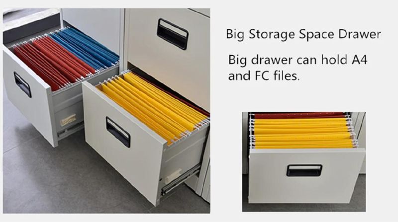 Steel Material 3 Drawers Filing Cabinet Lockable Filing Storage Cabinet