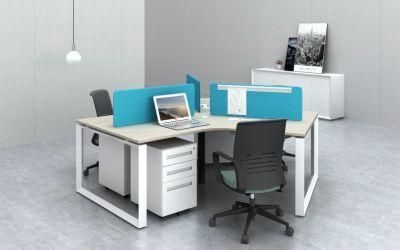 Commercial Office Furniture Modular 120 Degree Office Desk 3 Person Workstation