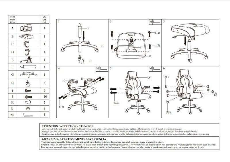 Faux Leather Office Furniture Racing Massage Ergonomic Gaming Chair