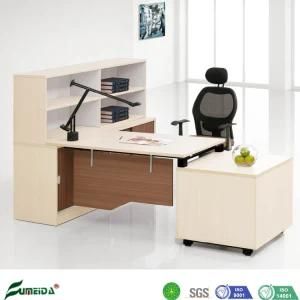 Study Room Laminate Wooden Table Office Corner Computer Desk with Book Case