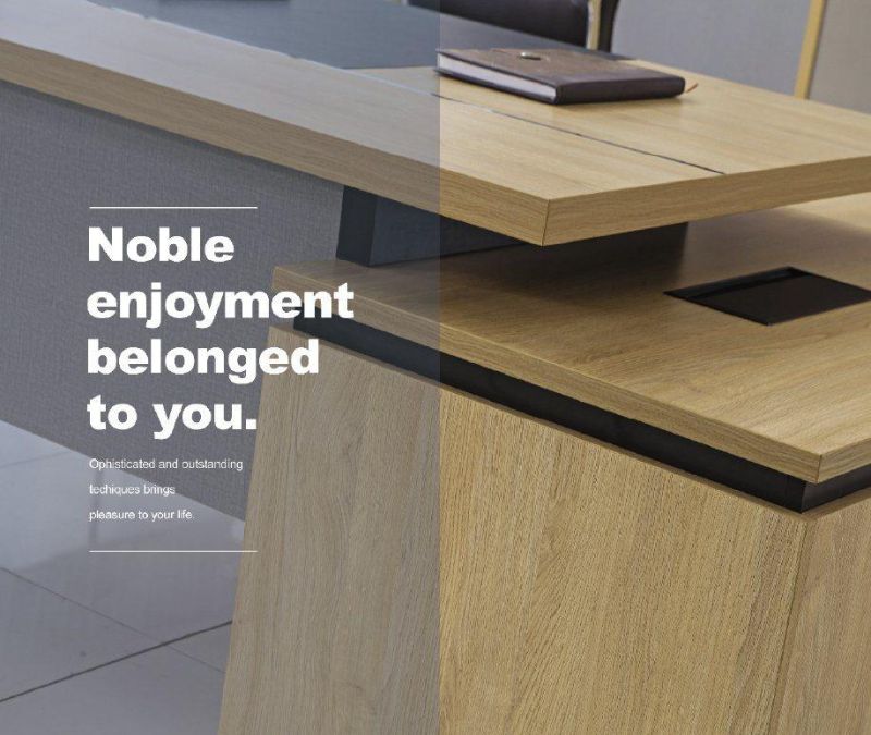 Natural Oak Color Melamine Executive Office Furniture Desk