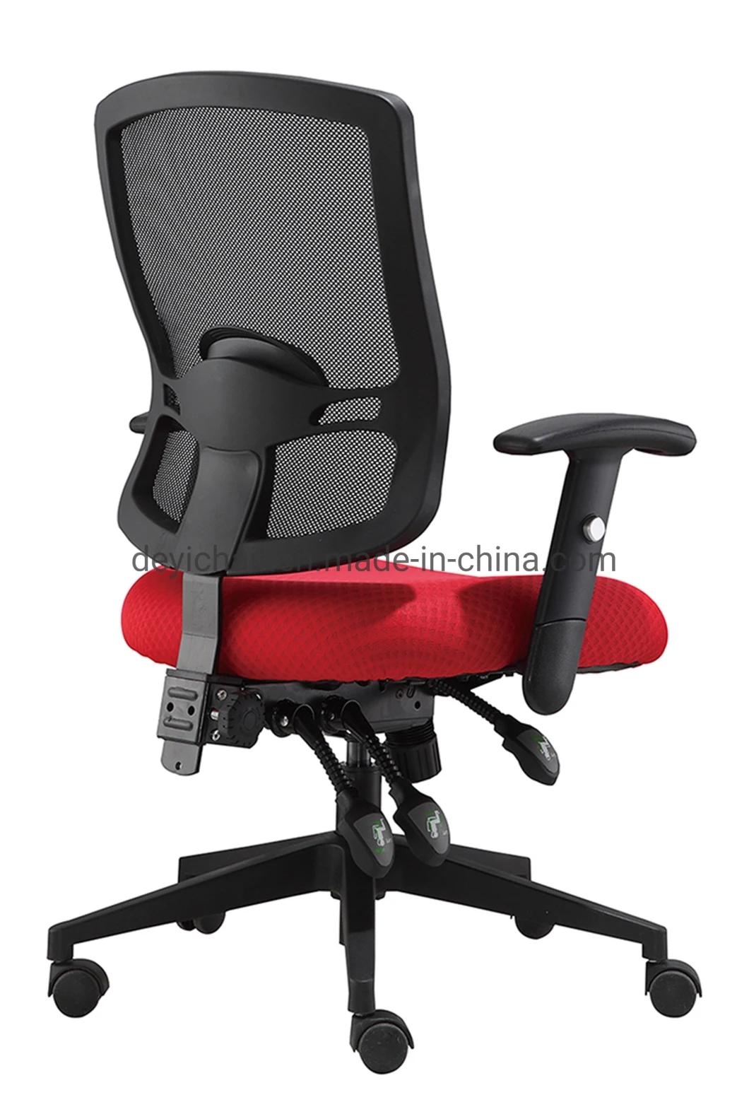 3 Lever Heavy-Duty Mechanism N340mm Nylon Base with Nylon Castor PU Adjustment Armrest Mesh Back Fabric Seat Office Chair