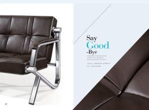 Metal Legs 3 Seater New Design Leather Office Sofa (B27)
