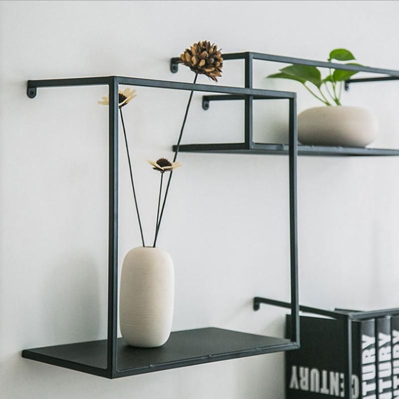 Nordic Modern Minimalist Wrought Iron Wall Shelf 0581