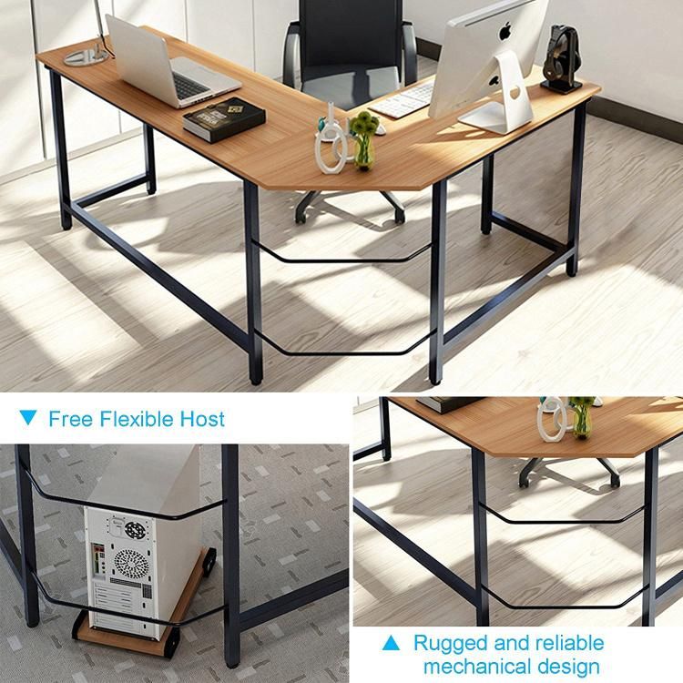 Simple and Atmospheric High-Quality Steel Wood Corner L-Shaped Desk