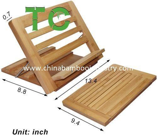 Cheap Price Adjustable Bamboo Book Stand Foldable Desktop Cookbook Stand iPad Holder
