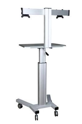 Mobile Computer Workstation Gas Lift/Trolley 10-24&quot; Adjustable (GAS 1602A)