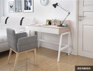 Modern Simple Study Desk for Student with Wide Wooden Laptop Table in Office Room