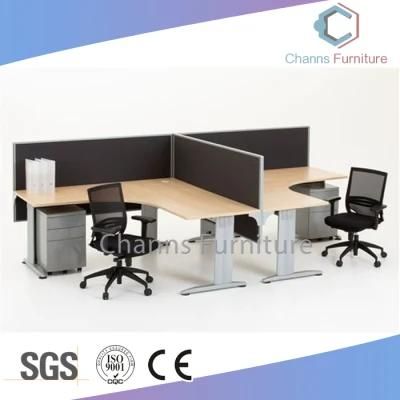 New Arrival L Shape Computer Table Two Seats Office Furniture Wooden Workstation (CAS-W41223)