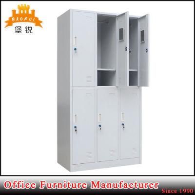 Knock Down Steel 6-Door Clothes Cabinet