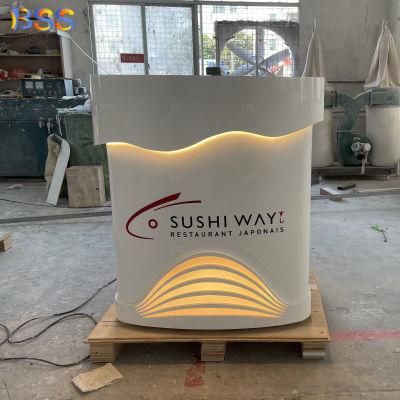 Small Standing Reception Desk White Custom Logo Small Reception Desk