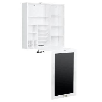 Corner Desk with 2 USB Charging Ports &amp; Outlets White