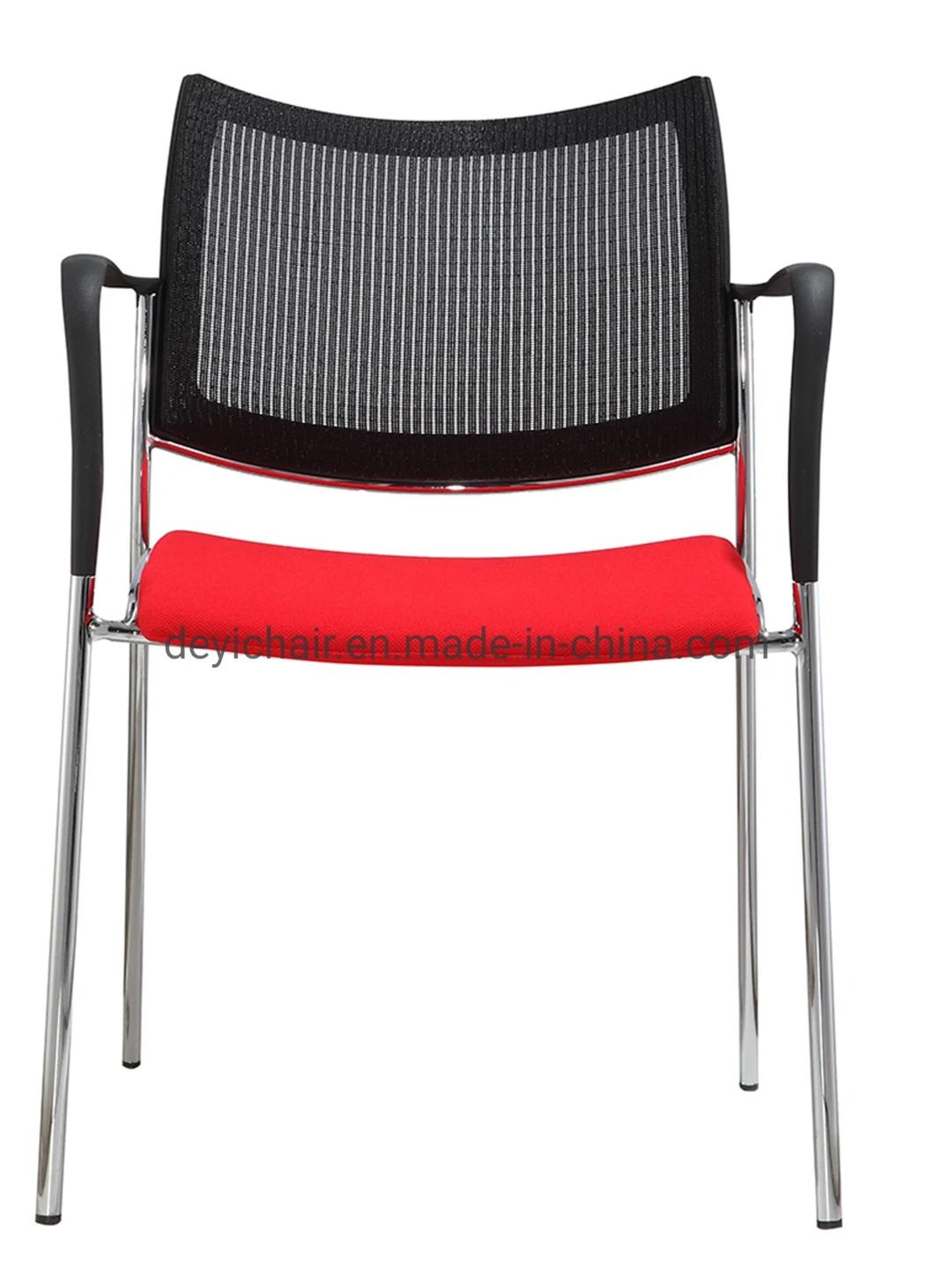 19mm Tube 1.5mm Thickness Four Legs Chrome Frame with PP Armrest Mesh Back Cut Foam Seat Conference Chair