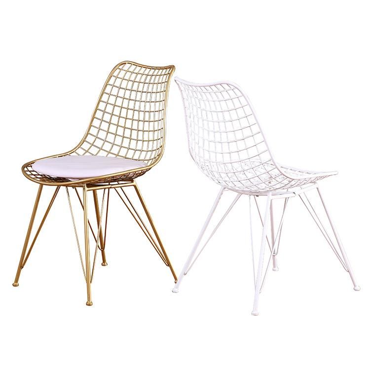 Free Sample Metal Gold Dining Steel Mesh Iron Black Modern Rose White Plastic Copper Dine Frame
