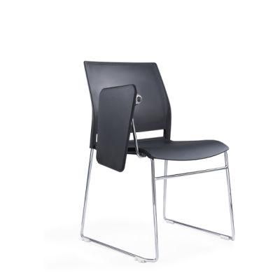 Commercial Furniture Direct Chrome Base Ergonomic Training Chair with Writing Table