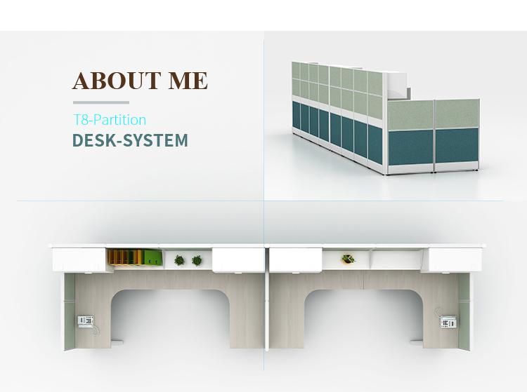 High End Contemporary Model Color Optional Melamine Finished and Chipboard 4 Person Workstation Modular Office Workstation