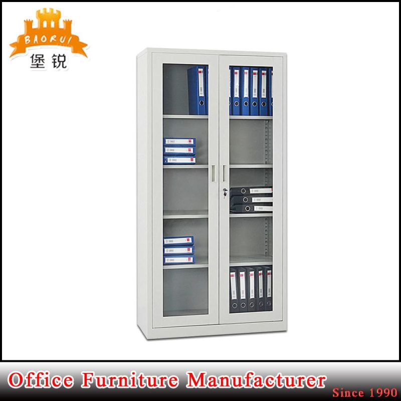 Commercial Office Furniture Sliding Glass Door Cabinet with 4 Racks