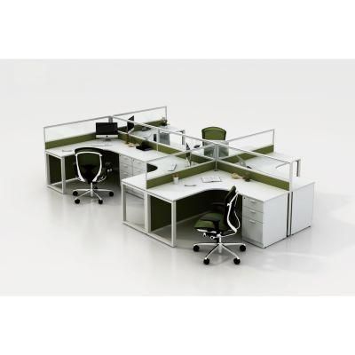 Green Co-Working Office Green Fabric Panel Workstation