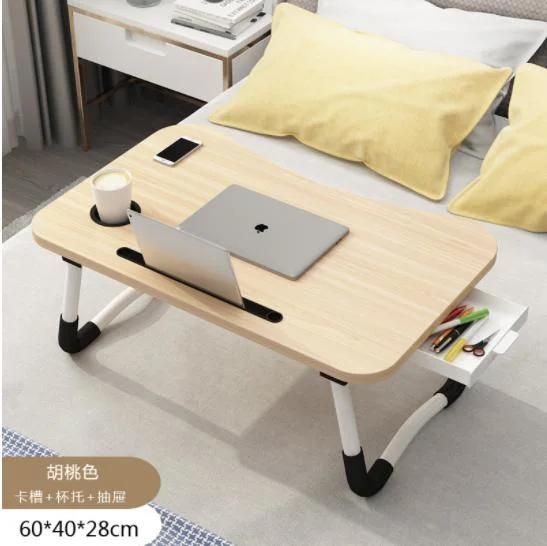 Folding Table Children′ S Study Table Bed Small Table Laptop Table Student Bed Desk with Drawer