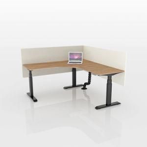 Executive 3 Legs Electronic Adjustable Standing Curved L Shape Corner Desk