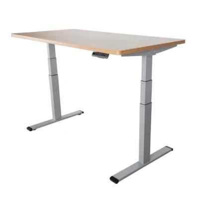 Dual Motors Adjustable Height Standing Desk Sit to Stand Office Computer Desk in Grey