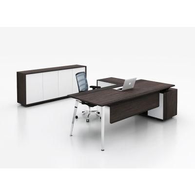 Modern Foshan Customized Leather L Shape Executive Desk for CEO Office Furniture
