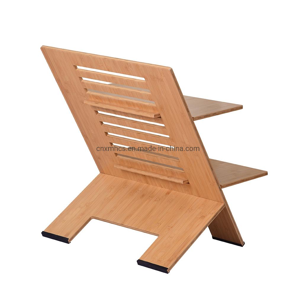 Natural Solid Bamboo Adjustable Height Standup Desk Top Laptop Desk