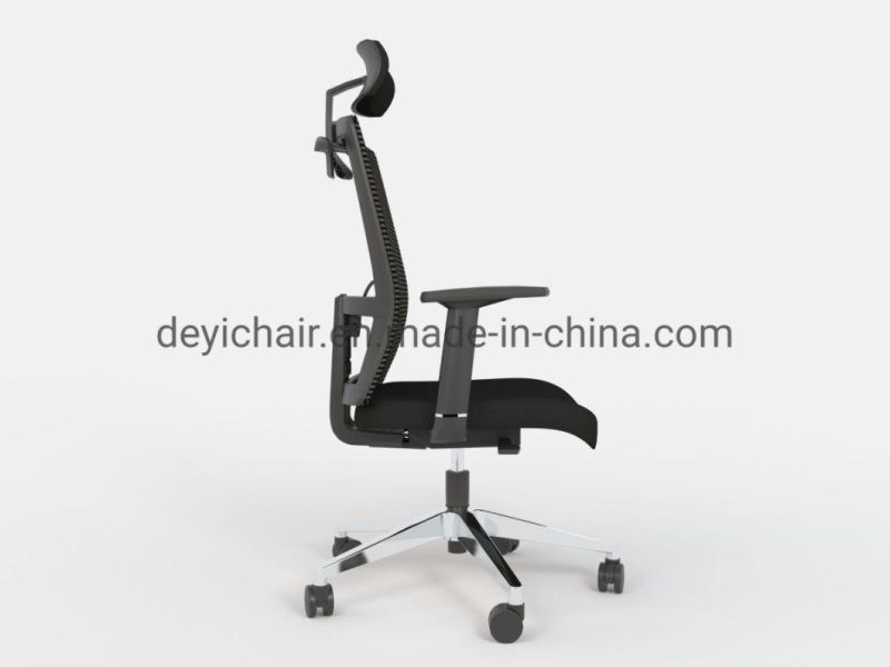 Simple Tilting Mechanism Black Back Frame with Headrest BIFMA Standard Nylon Base High Back Office Mesh Back Chair