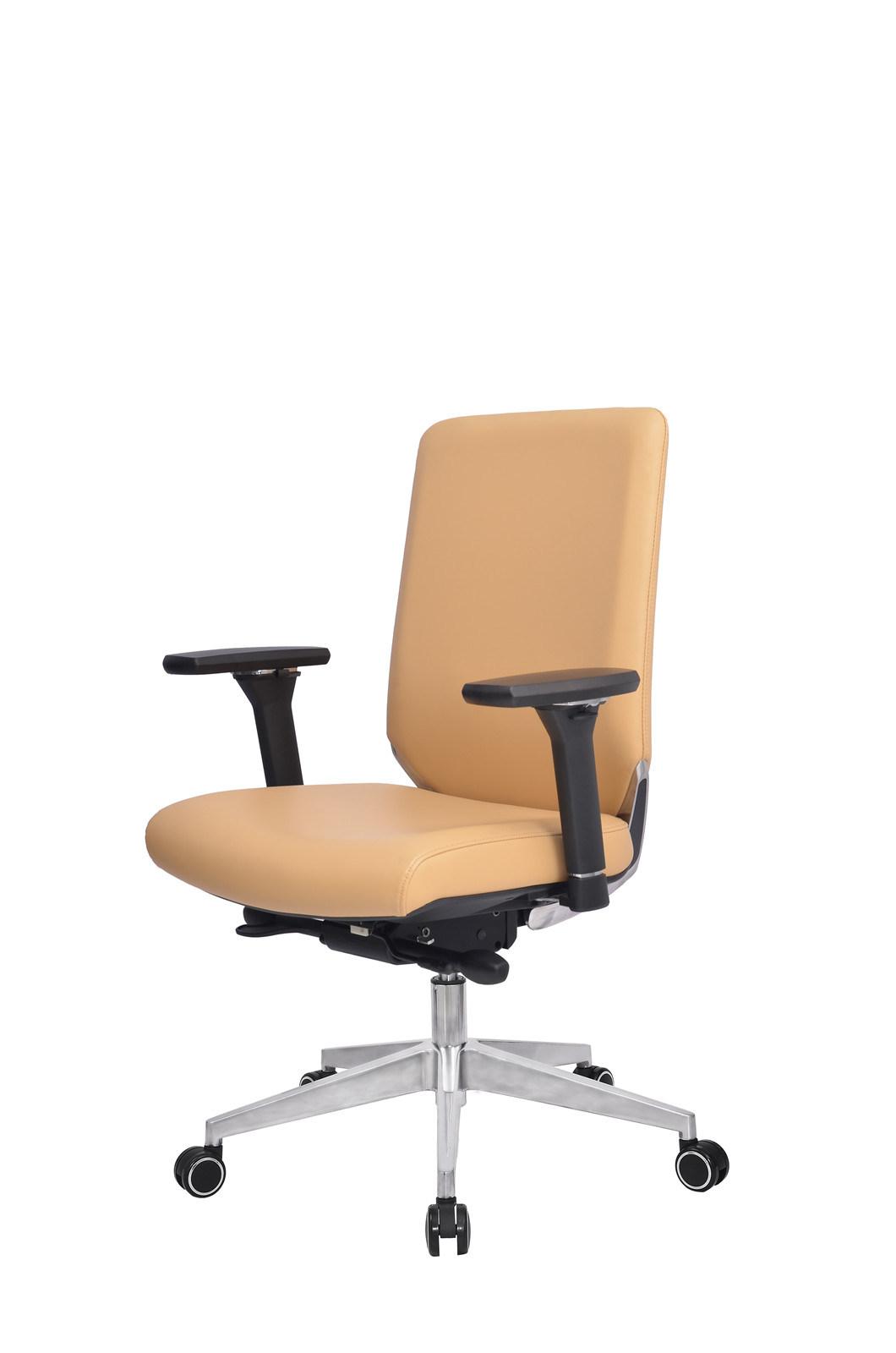 PU Leather Adjustable Middle Back Ergonomic Tilting Executive Manager Home Office Swivel Office Chair