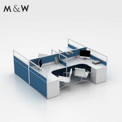 Popular Aluminium Fabric Design Desk Furniture Table Computer Officer Office Workstation