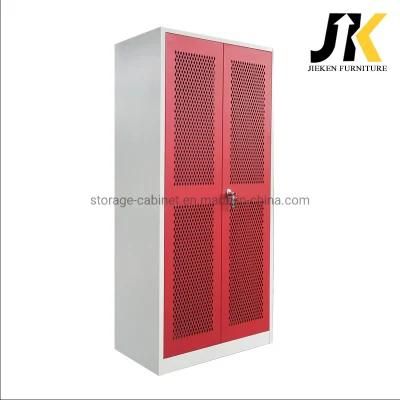 Lockable Two Double Swing Iron Door Metal Storage Steel Cupboard