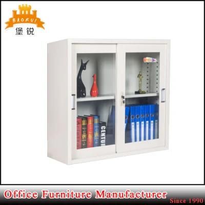 Two Sliding Glass Door Cupboard Office Furniture Metal Filing Cabinet