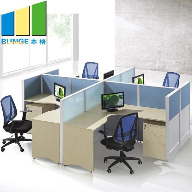 Meeting Room Modular Furniture 6 Person Office Glass Work Desks