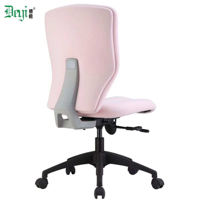 Middle Back Pink Color Fabric Nylon High Base PU Caster Arm Optional Computer Office Chair