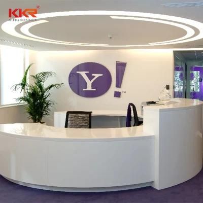 Kingkonree Wholesale Solid Surface Special Design Office Furniture Reception Desk