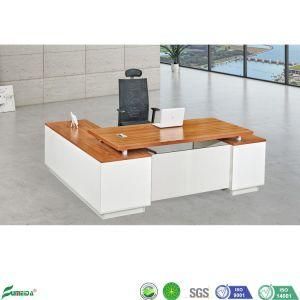 Office Room Commercial Furniture Golden Teak Manager Table