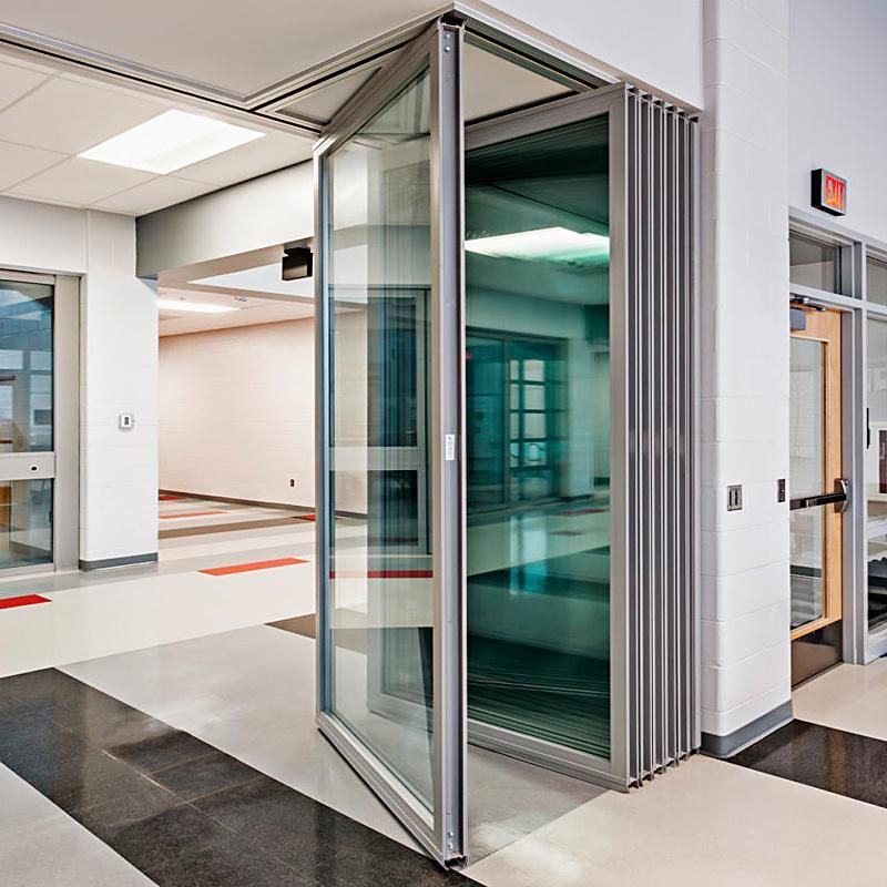 Office Sound Proof Interior Aluminum Portable Folding Sliding Tempered Glass