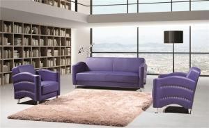 1+1+3 Purple Special Modern Design Metal Stud Leather PU Sofa