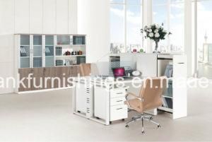 White Melamine Panel Metal Frame Office Table
