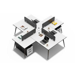 Morden X Shape Office Cubicles Workstation for 4 Seats