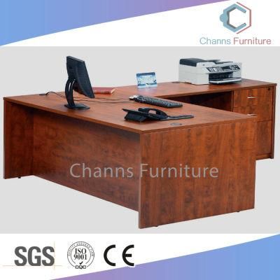 Big Size Office Table Wood Furniture L Shape Office Desk with Cabinet (CAS-D41214)