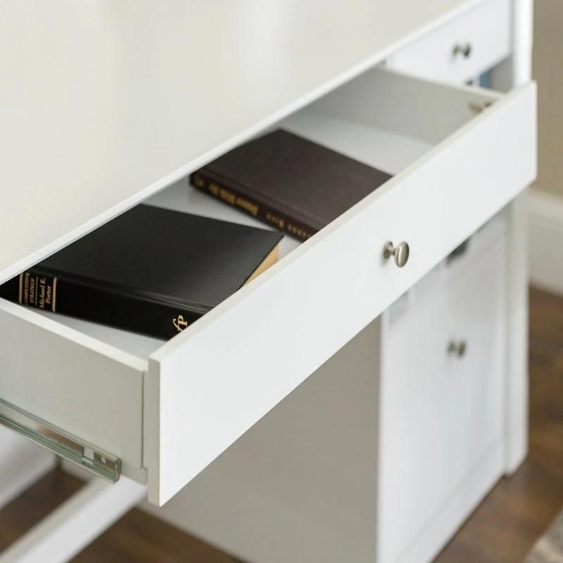 48-Inch White Computer Storage Desk with Keyboard Drawer