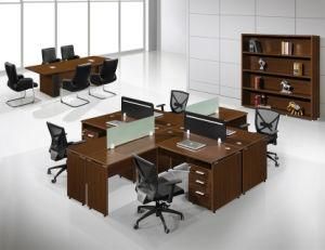 4 Seats L Shape Office Workstation Staff Desk