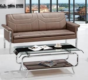 Three Seater Modern Leisure PU Sofa with Metal Leg