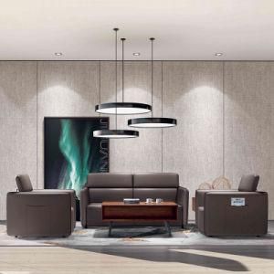 Modern Genuine Leather Sofa Office Sofa Boss Room Sofa