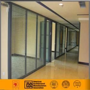 Interior Aluminum Frame Glass Office Partition with Blind Inside