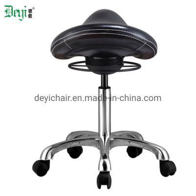 Black Color PU Leather All Degree Swing Funcion Frame Saddle Seat Industrial Chair